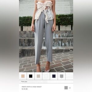 Zara High Waist Trousers (Gray)